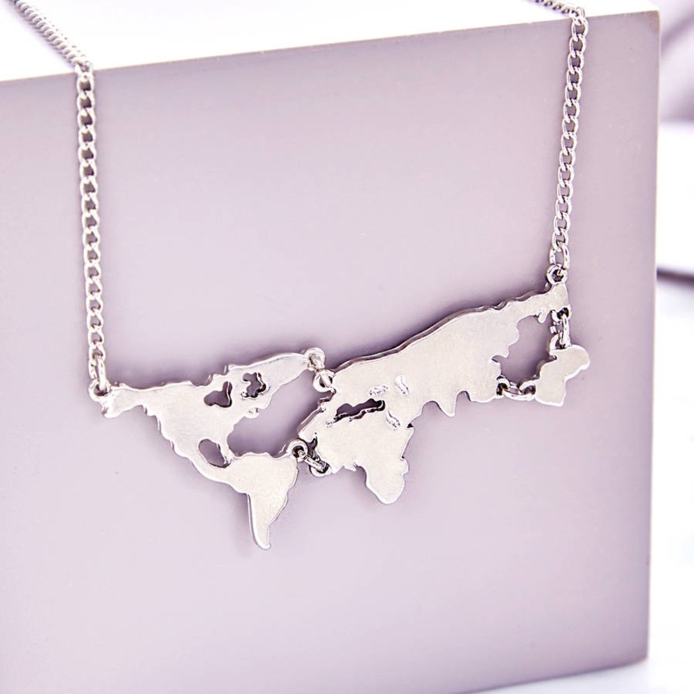 World map necklace